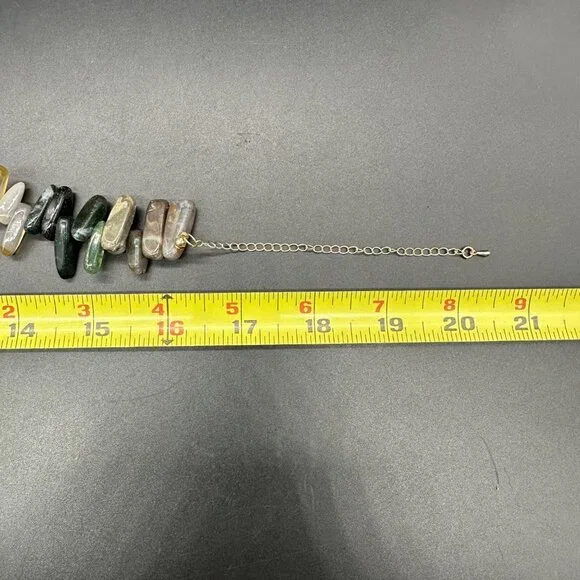 Natural Stone Beaded Necklace Adjustable Length Multi Color Southwestern Boho - Picture 6 of 6